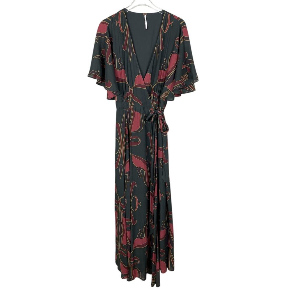 Free People Sweet Escape Floral Maxi Wrap Dress Boho Festival Size XS - Picture 12 of 16